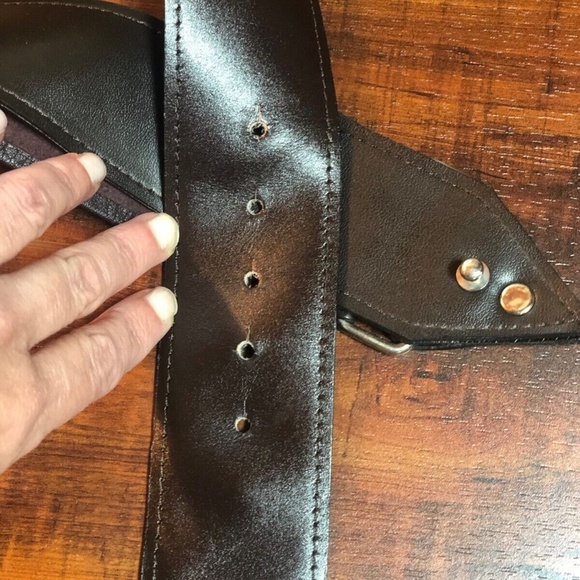 Vintage Brown BoHo Hippie Steampunk CHIC Wide Suede LEATHER Waist Belt S / M…